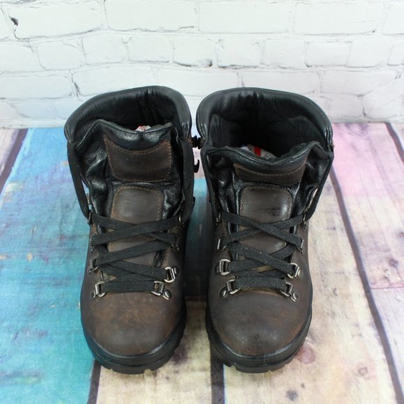 LL Bean Cresta Brown Leather Vibram Sole Trail Hiking Ankle Boots 6 M - Picture 5 of 9